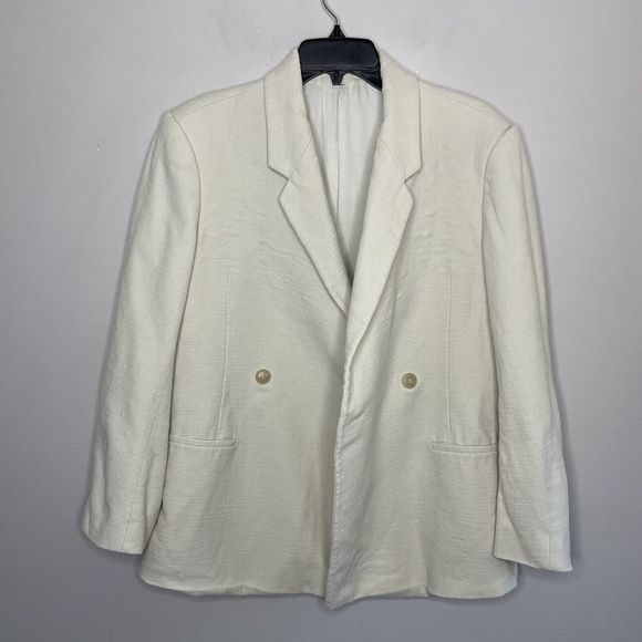 TOTEME Blazer Womens Small S Cream Loreo Oversized Boyfriend Jacket Textured - Picture 5 of 9
